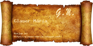 Glaser Mária névjegykártya